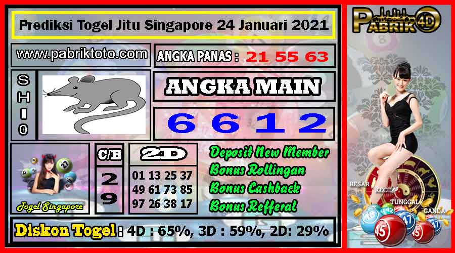 Prediksi Togel Jitu Singapore 24 Januari 2021