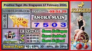 Prediksi Togel Jitu Singapore Rabu 17 February 2021