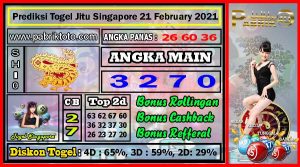 Prediksi Togel Jitu Singapore Minggu 21 February 2021